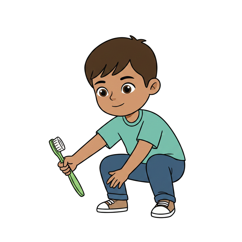 Pegar a escova de dentes