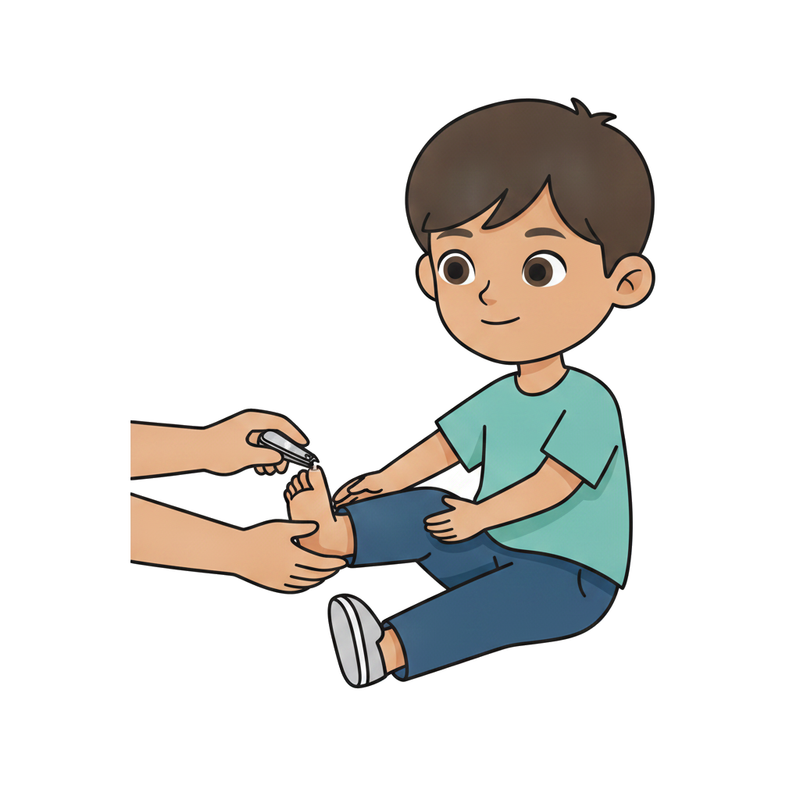 Cortar as unhas dos pés