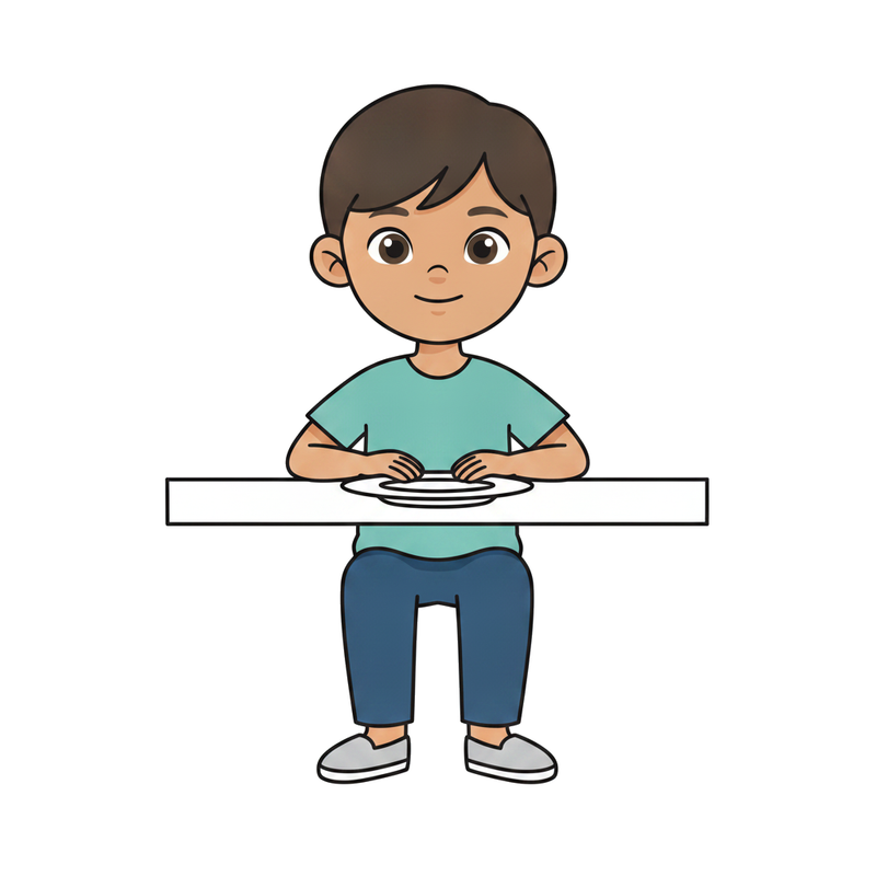 Sentarse en la mesa