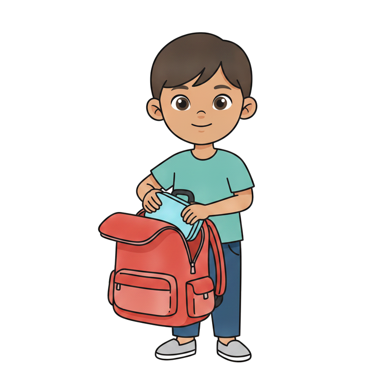 Poner la lonchera en la mochila