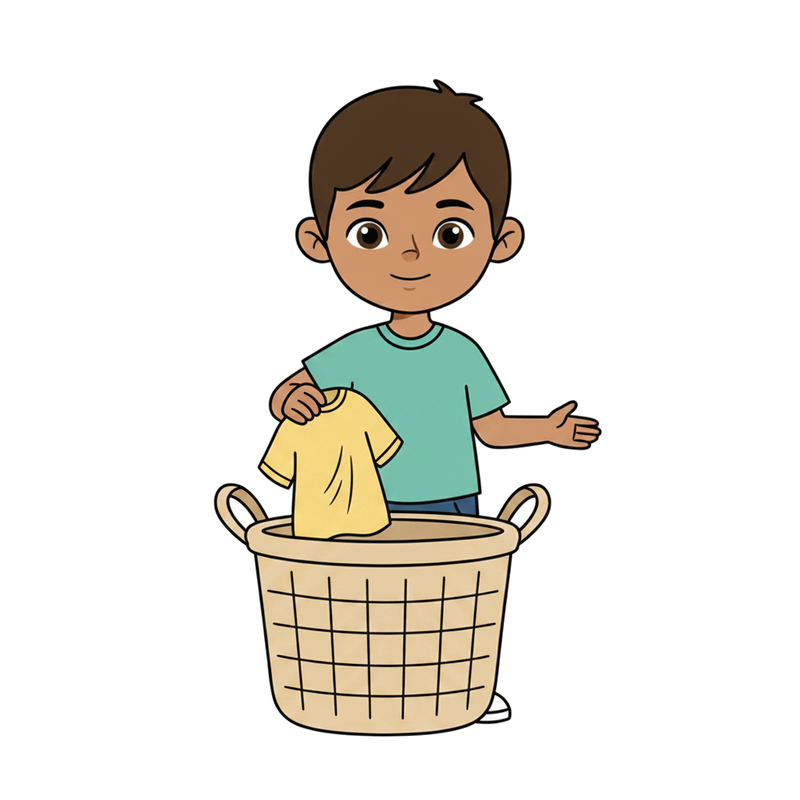 Put clothes in basket