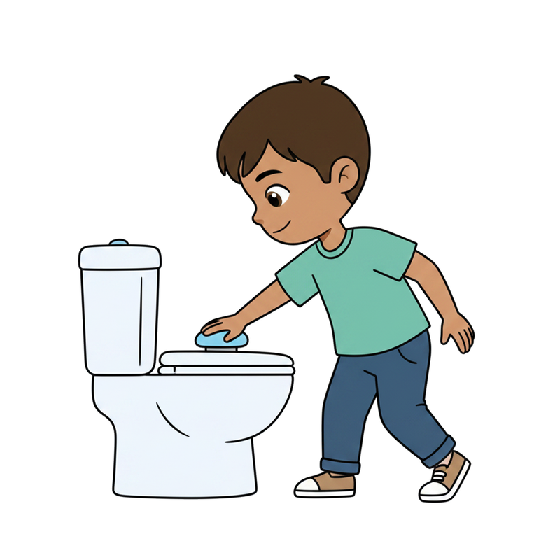 Flush the toilet