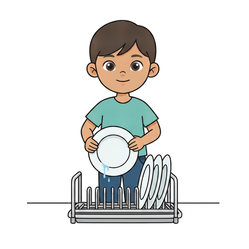 Put the plate on the drying rack
