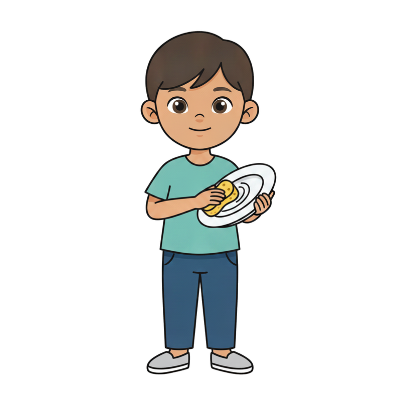 Wash a plate