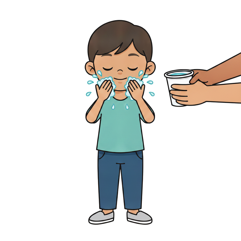 Rinse your face with water