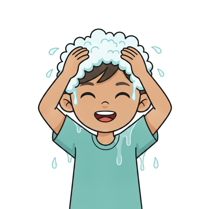 Lavar o cabelo no duche