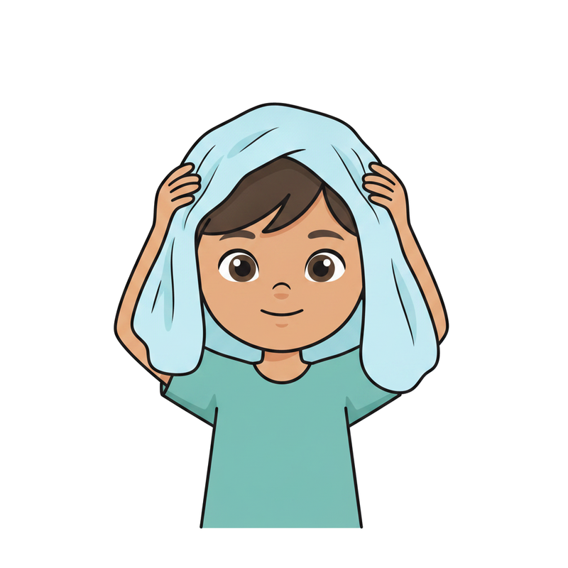 Secar o cabelo com a toalha