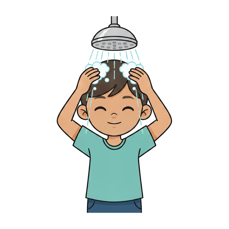 Enxaguar o cabelo com água