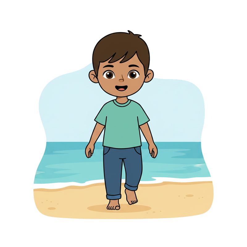 Arrive at the beach