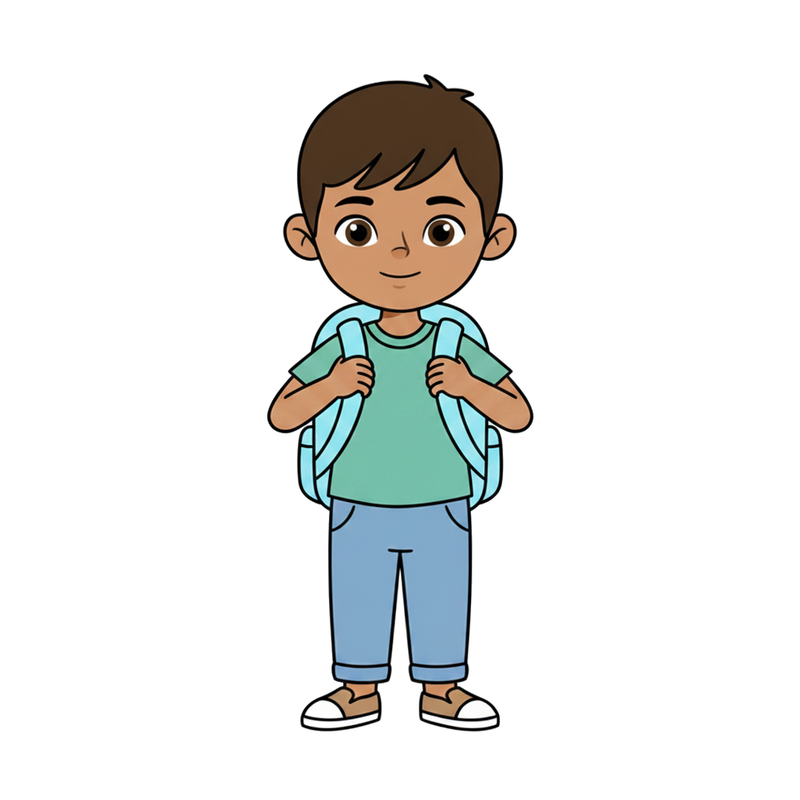 Put on backpack