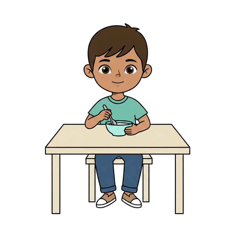 Sit at the table
