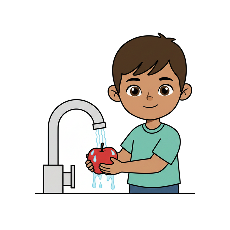 Wash the apple